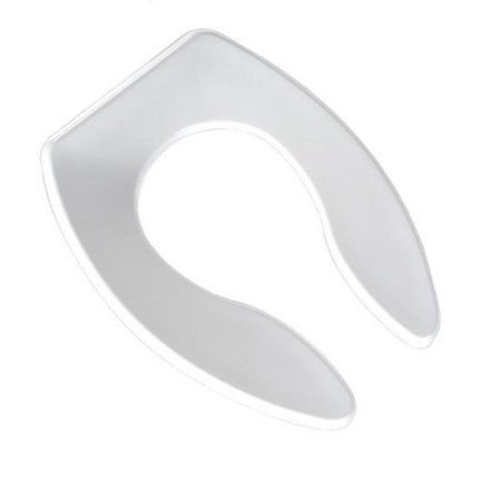 PLUMBING TECHNOLOGIES Plumbing Technologies 4F1E4SSC-00 Extra Heavy Duty Commercial Quality Elongated Toilet Seat with Stainless Steel Hinges Post Thigh Pads & Check Hinges; White 4F1E4SSC-00